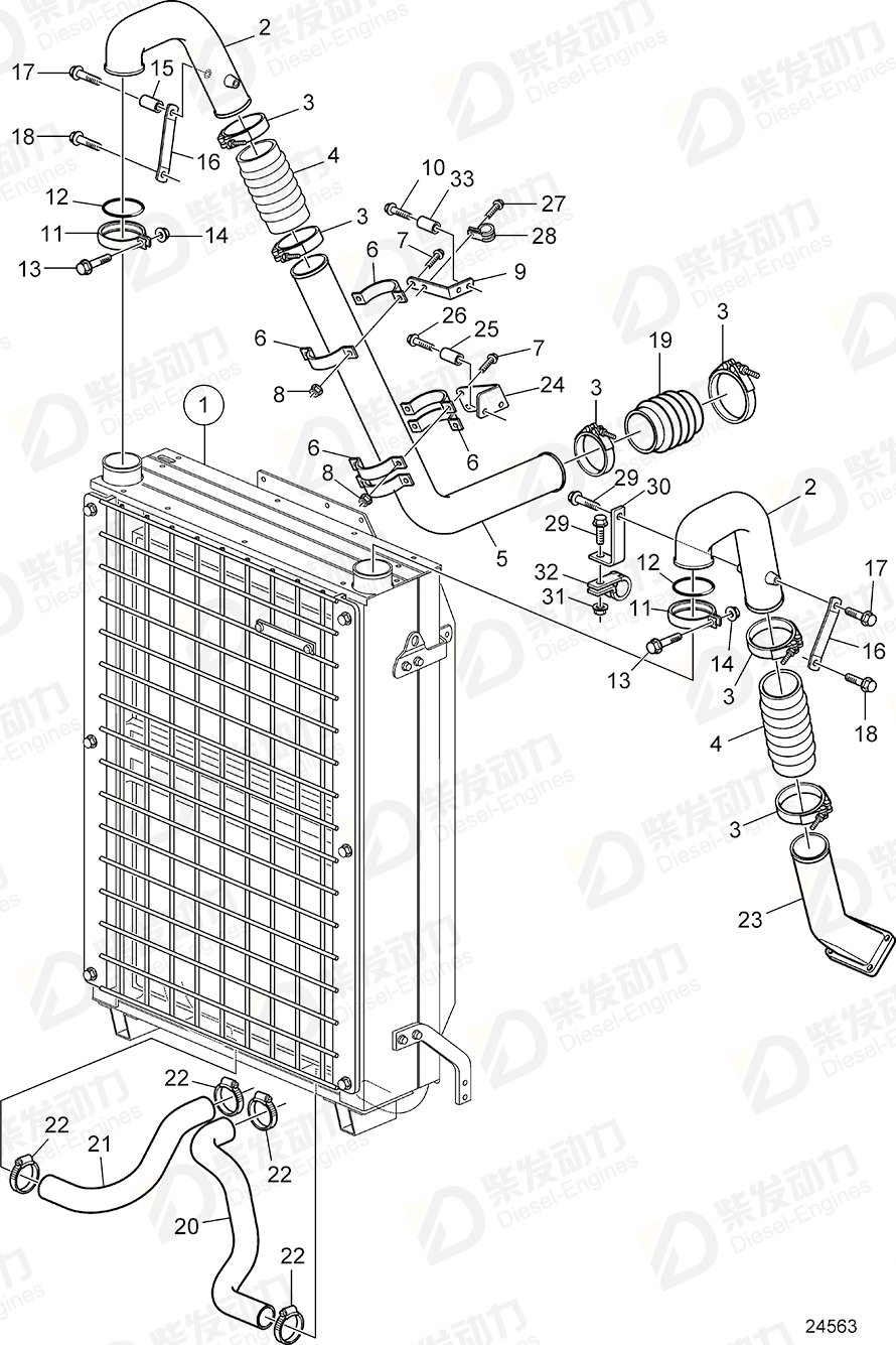 VOLVO Connecting pipe 3829137 Drawing